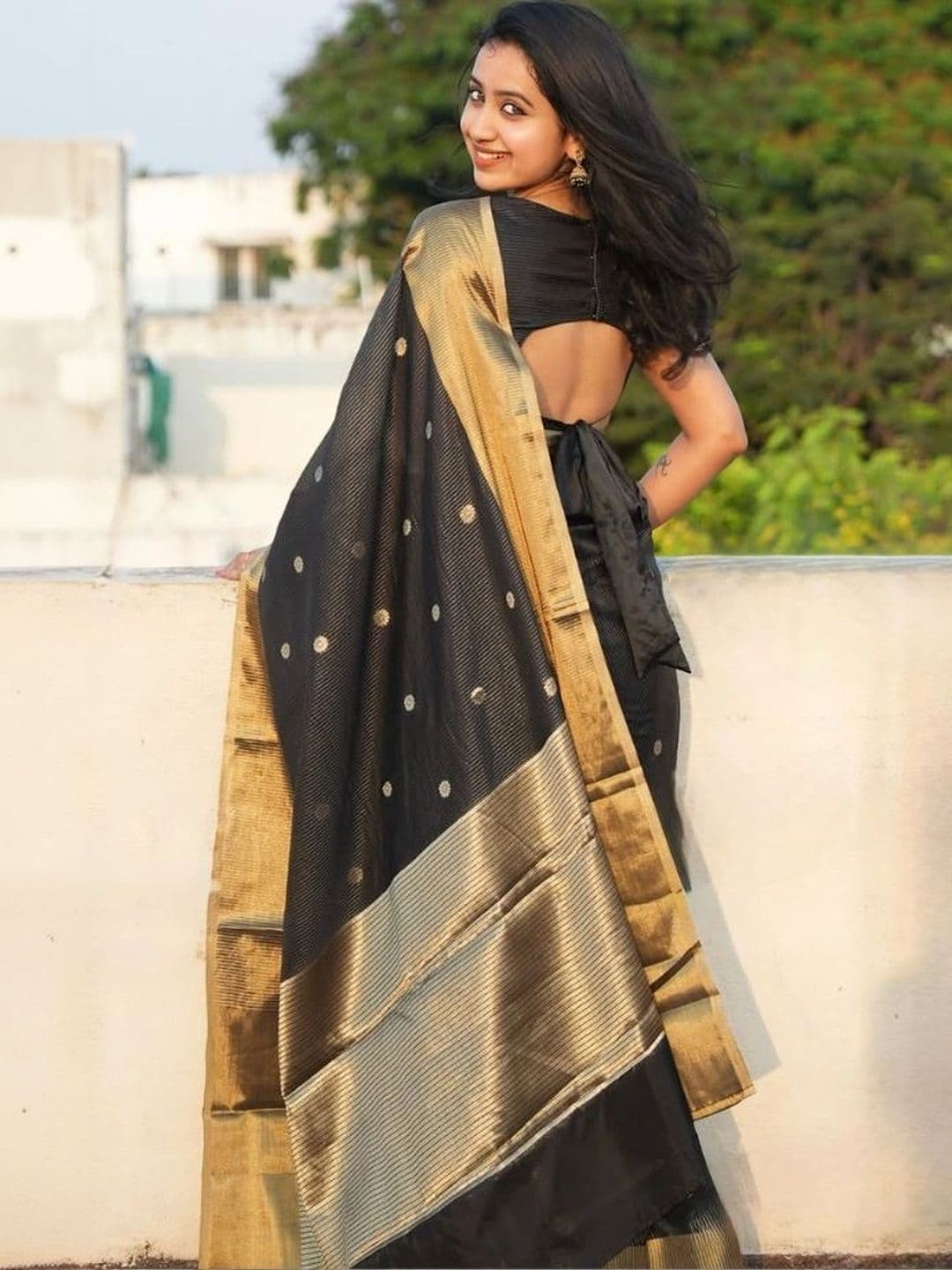 revika Striped Zari Art Silk Designer Kanjeevaram Saree - view 1