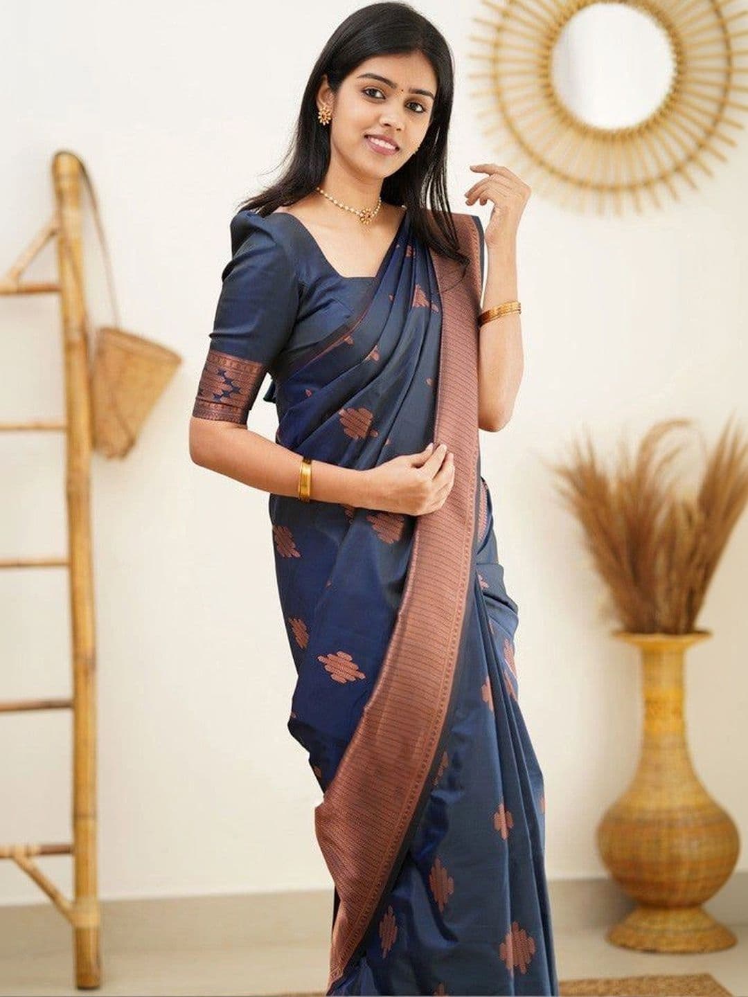 revika Woven Design Zari Art Silk Designer Kanjeevaram Saree thumbnail 2