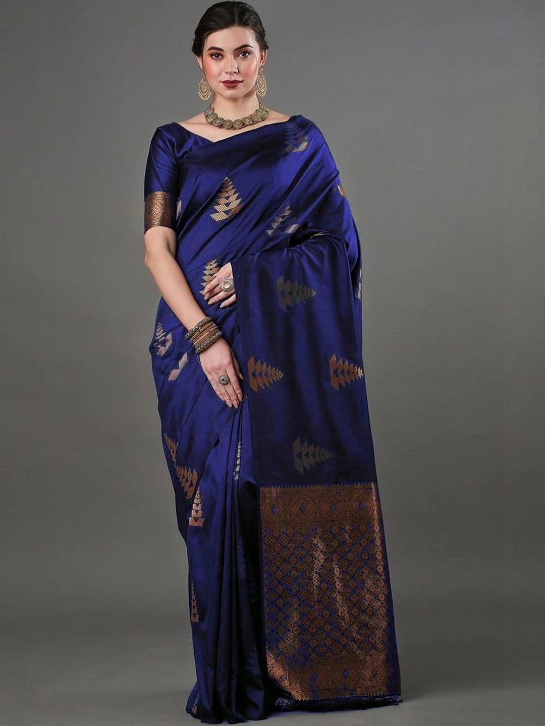 HERE&NOW Woven Design Zari Silk Blend Banarasi Saree thumbnail 2