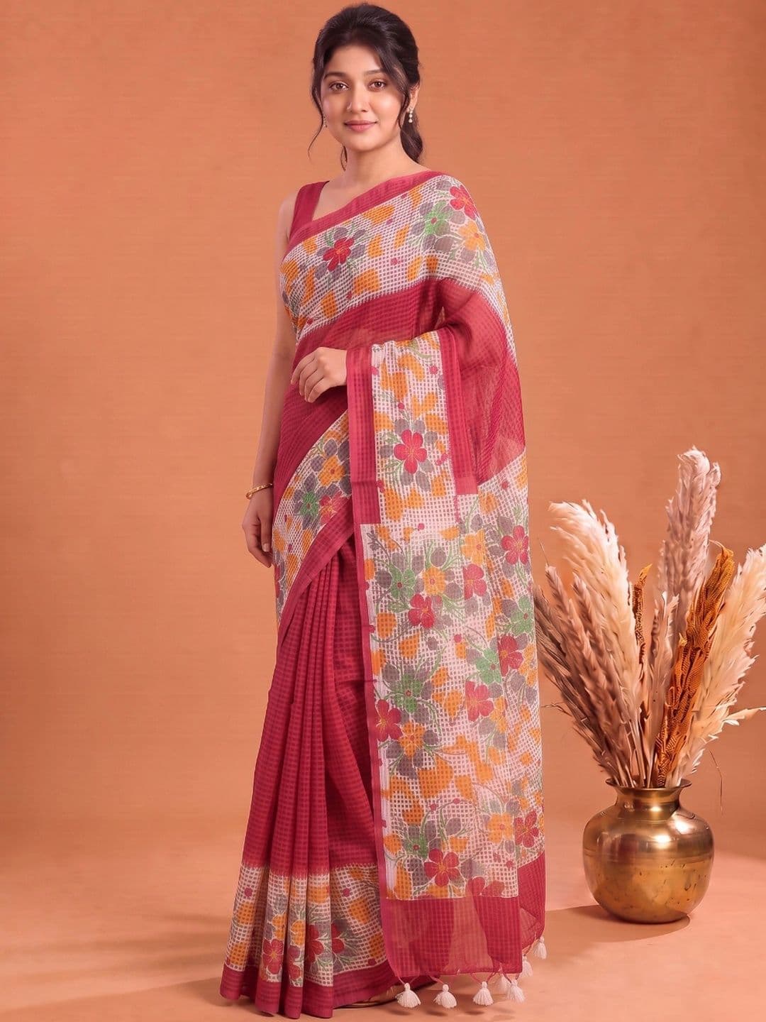 Aparna Floral Pure Cotton Saree thumbnail 2