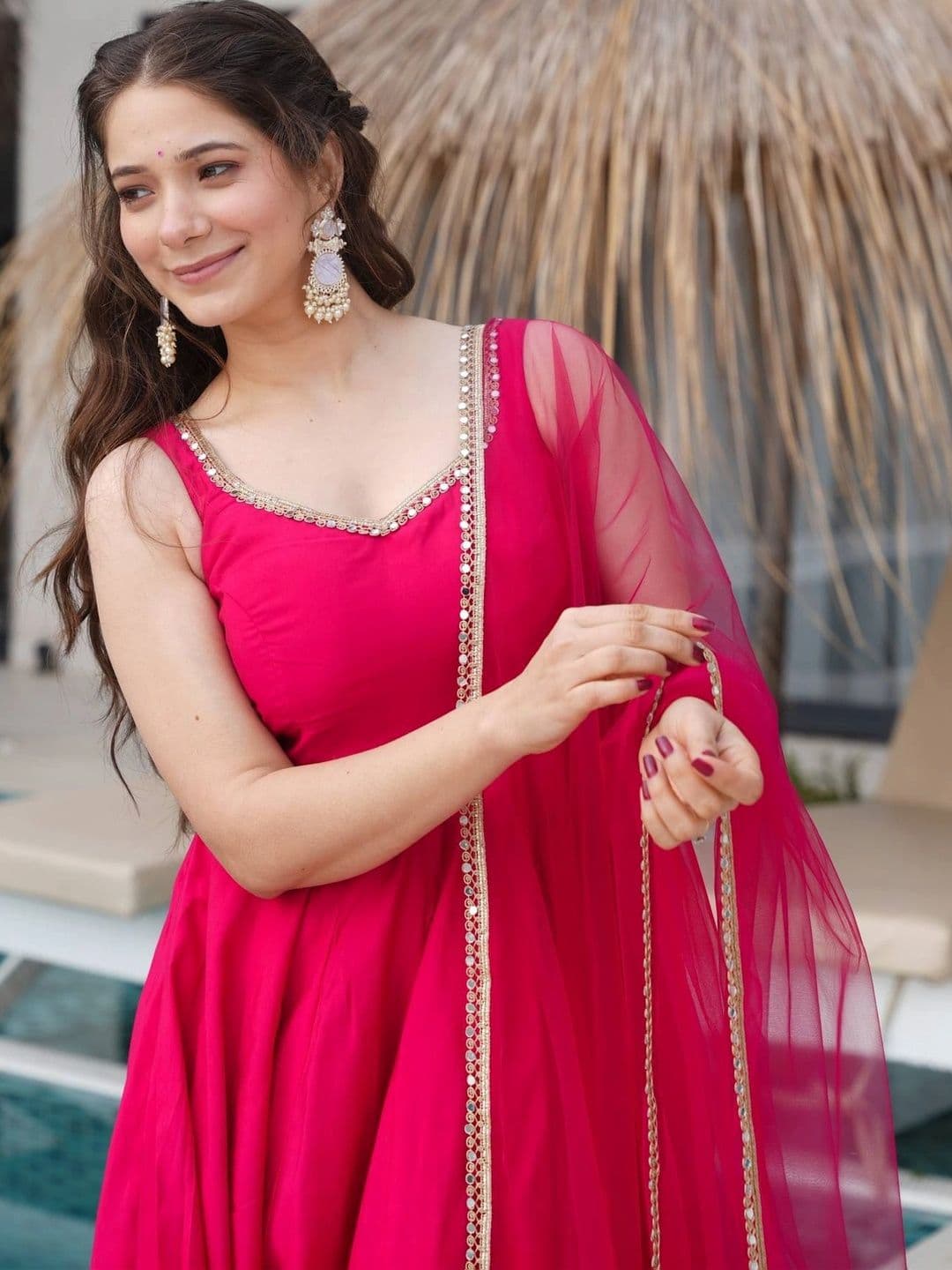 SAJAVAT ETHENIC WEAR Women Regular Chanderi Silk Kurta with Trousers & With Dupatta thumbnail 3