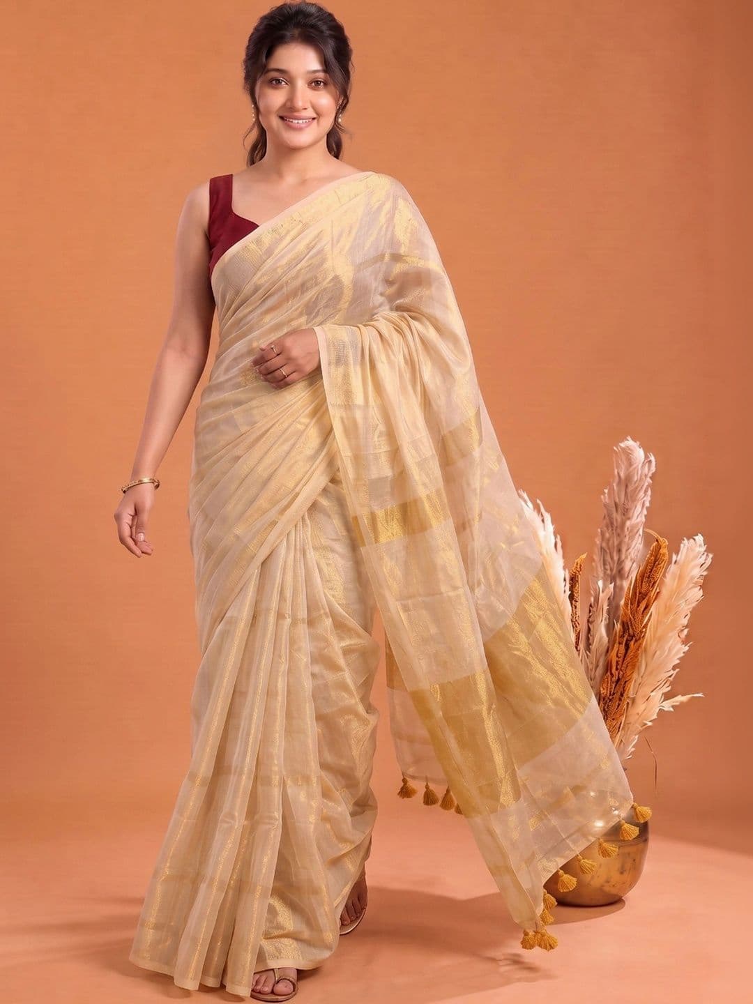Aparna Woven Design Zari Pure Cotton Saree thumbnail 4