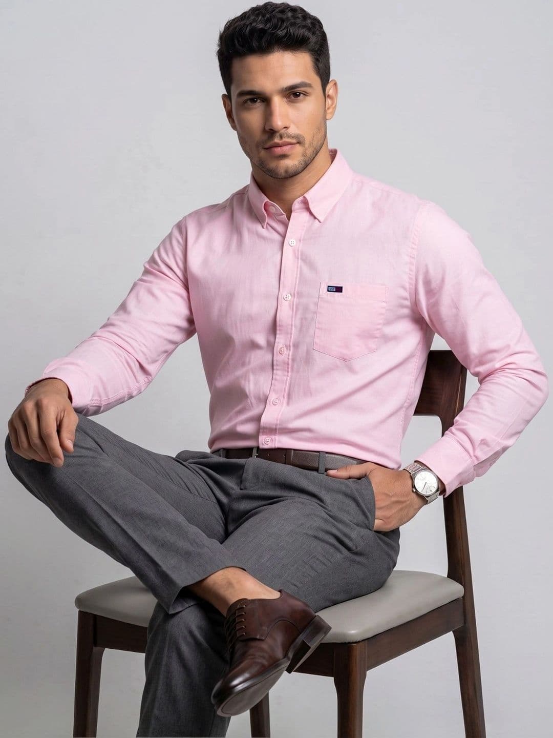 U.S. PITCHERS Men Modern Slim Fit Semiformal Shirt thumbnail 3