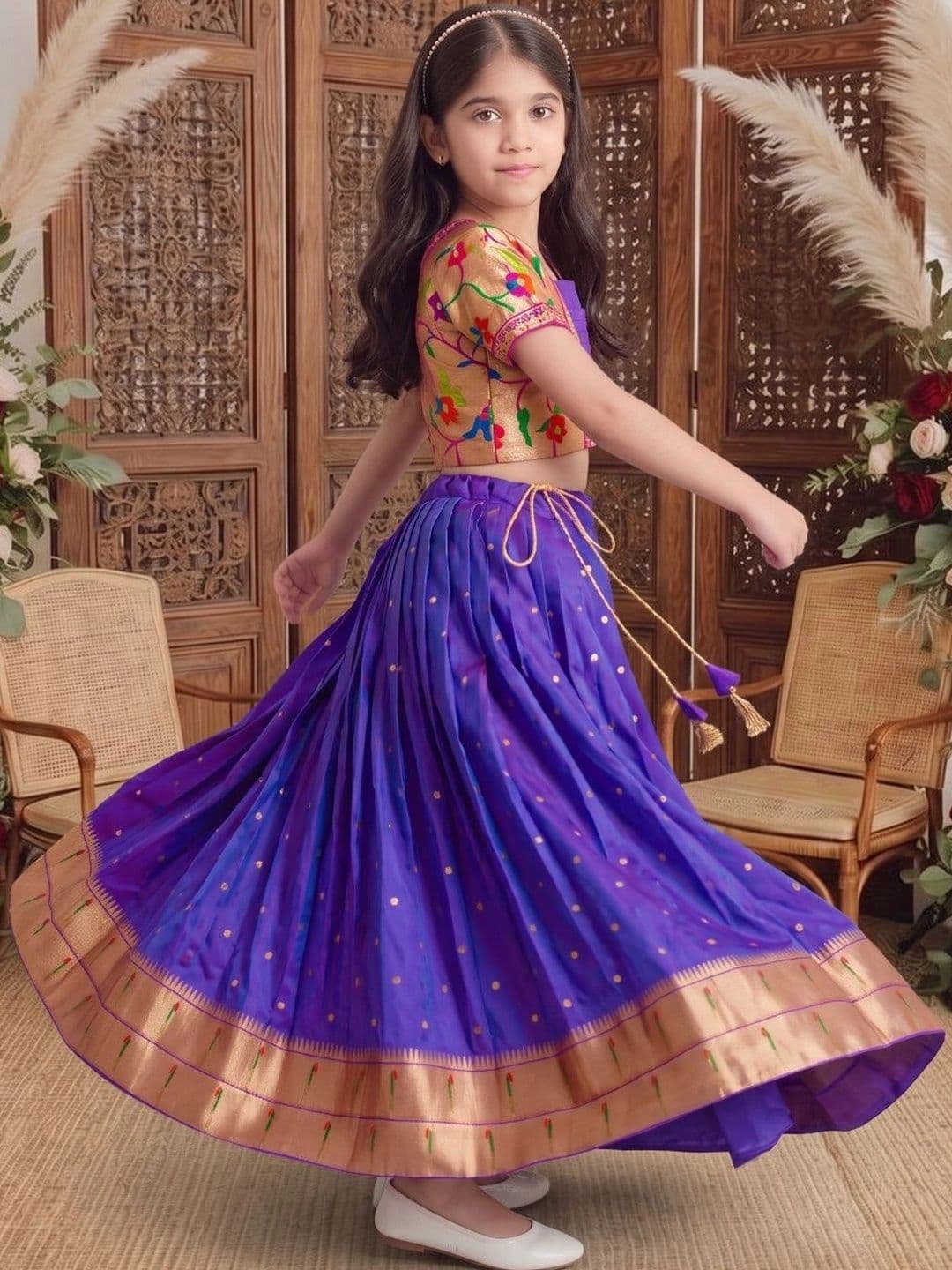 Sangria Girls Embroidered  Lehenga & Choli thumbnail 5