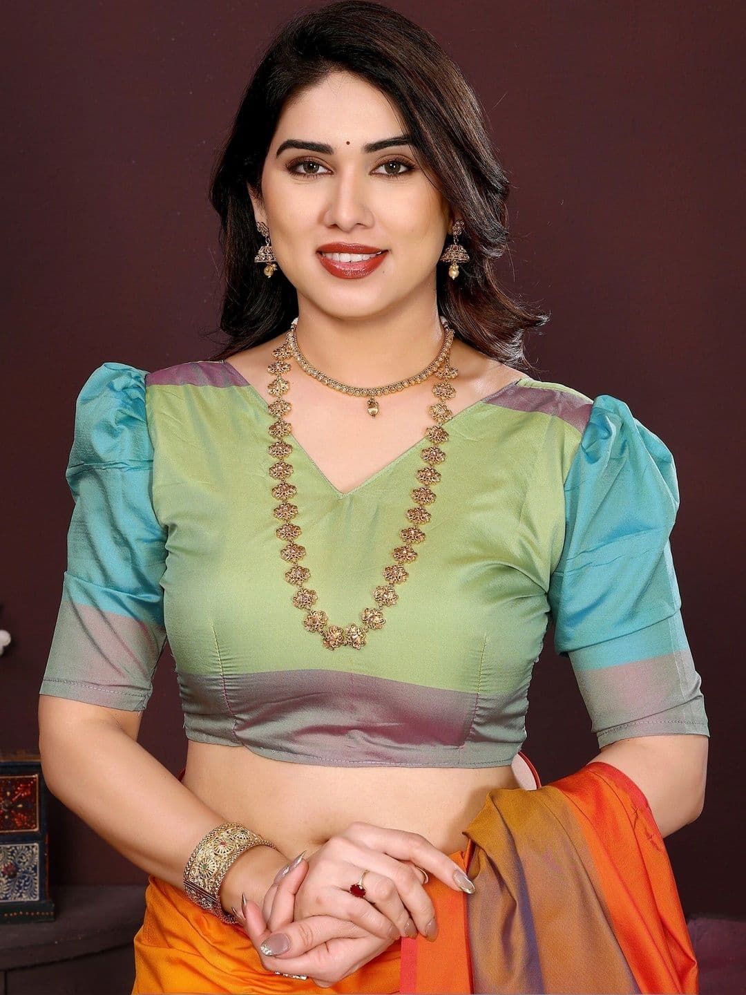 Owee Silk Cotton Designer Saree thumbnail 4