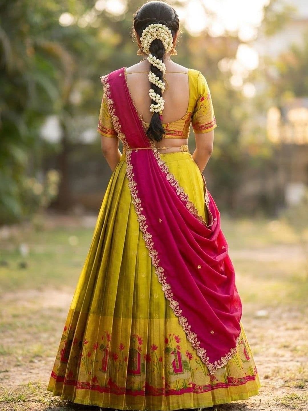 Pink Bindi Women Semi-Stitched Lehenga & Unstitched Blouse With Dupatta thumbnail 4