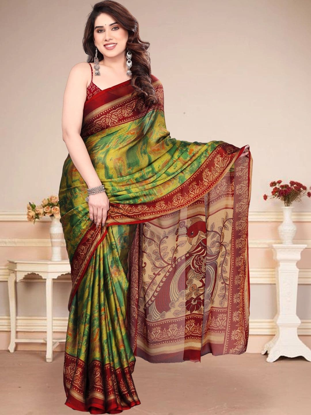 Owee Pure Chiffon Designer Saree - view 1