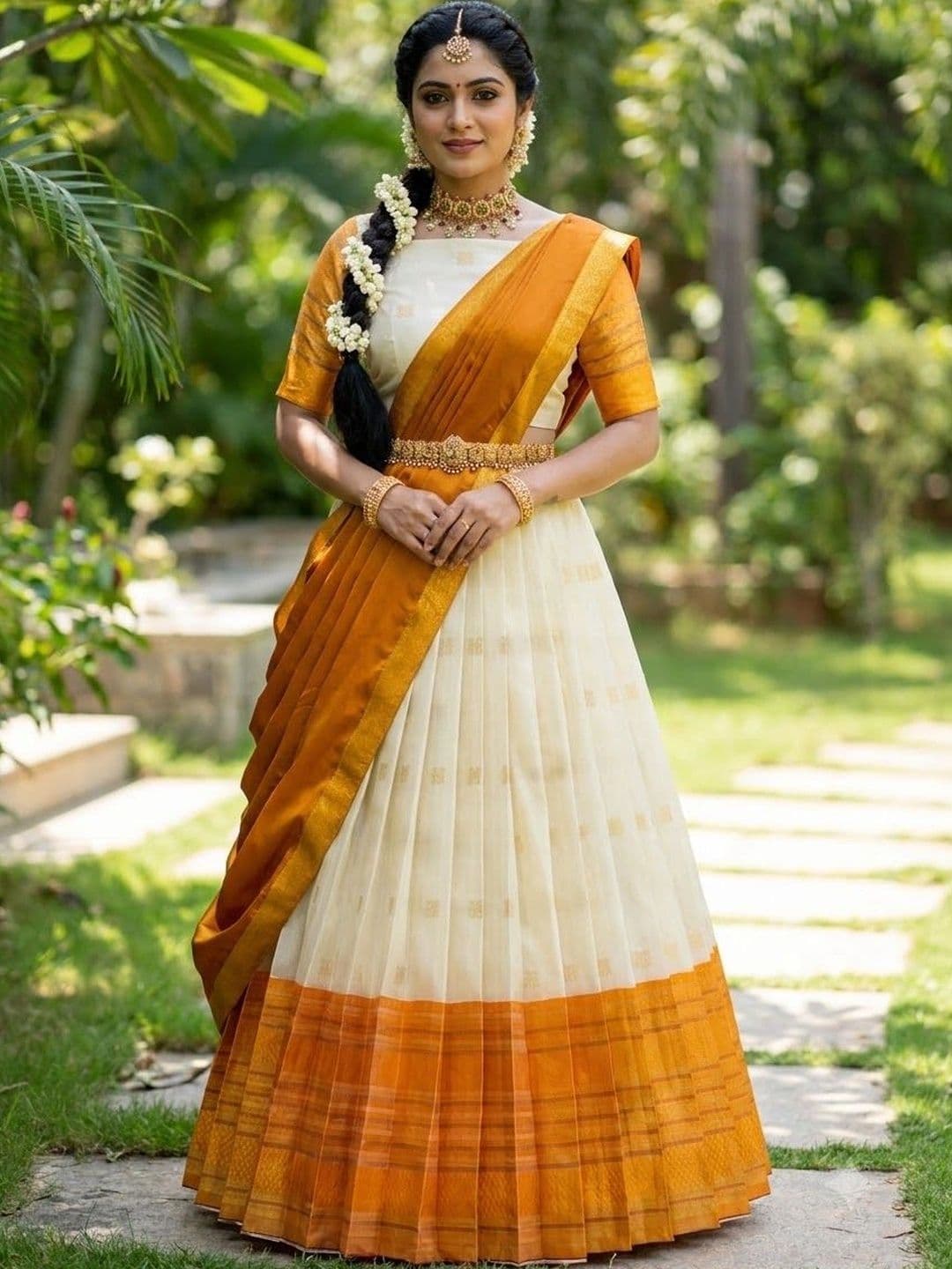 Pink Bindi Semi-Stitched Lehenga & Unstitched Blouse With Dupatta thumbnail 4