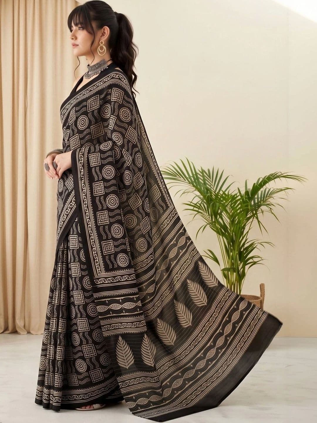 Saree mall Bagh Silk Blend Designer Dabu Sarees thumbnail 5