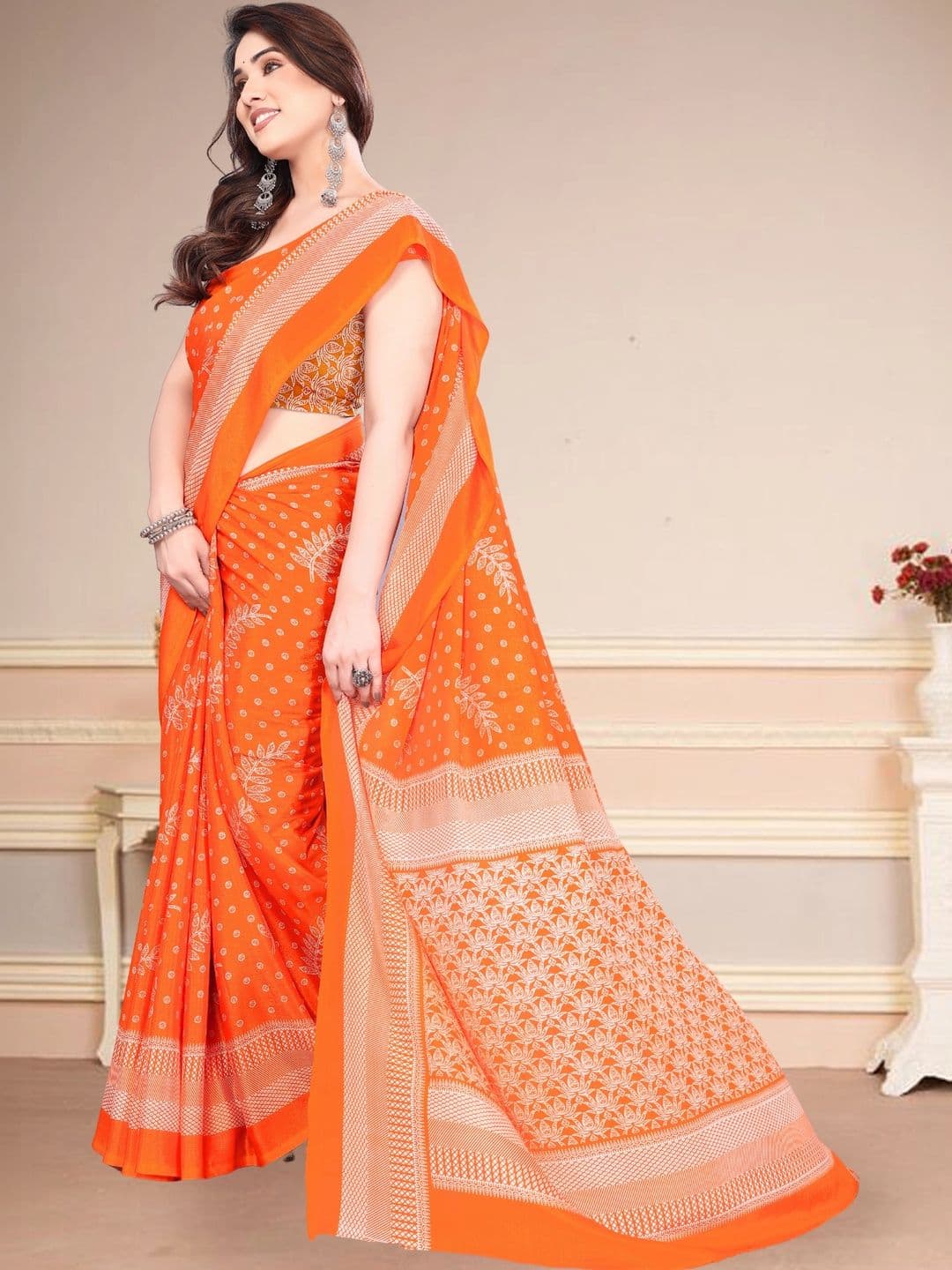 Owee Floral Pure Chiffon Designer Saree thumbnail 4