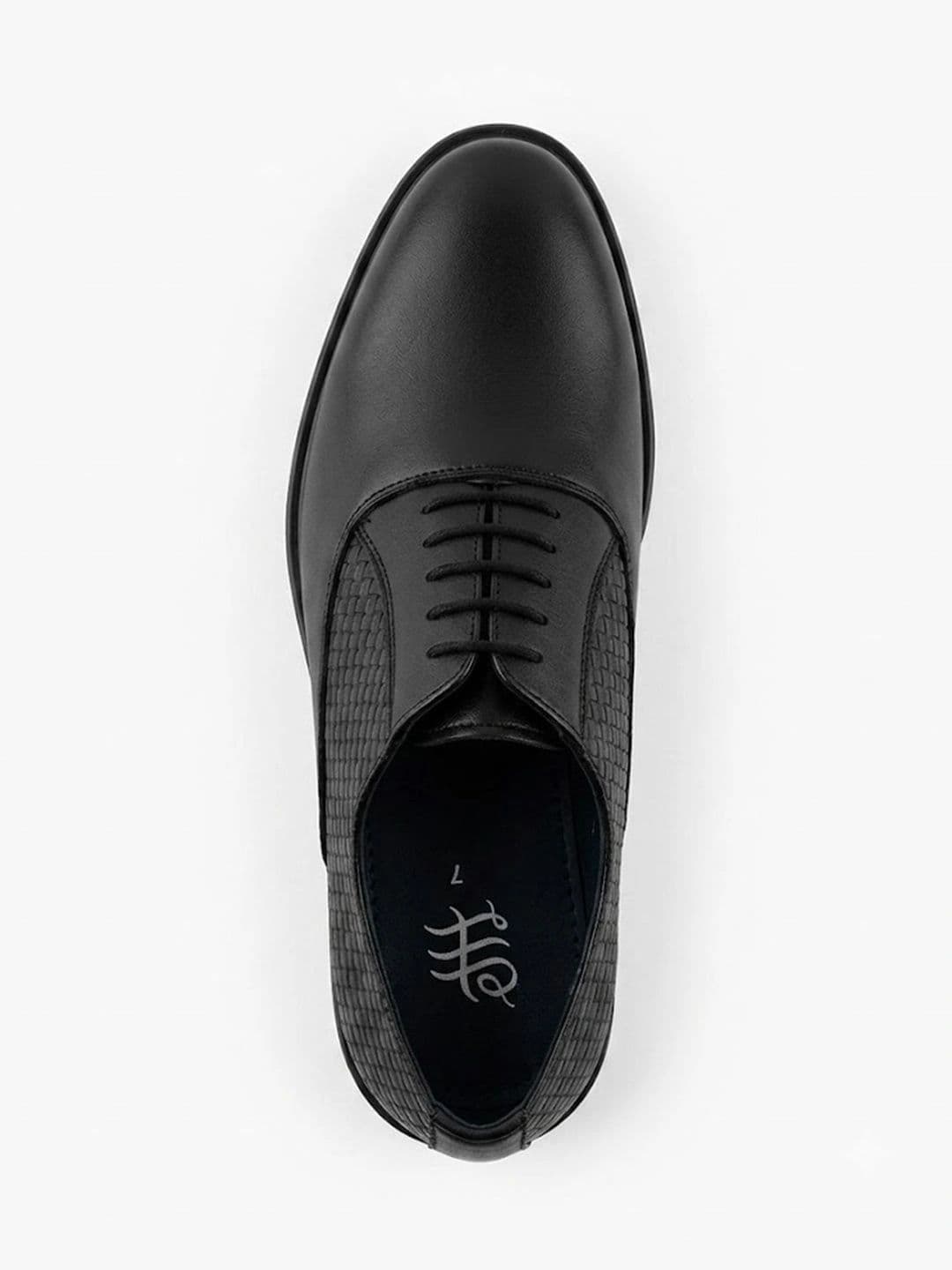 House of Pataudi Men Textured  Round Toe Lace-Ups Derbys Formal Shoes thumbnail 2