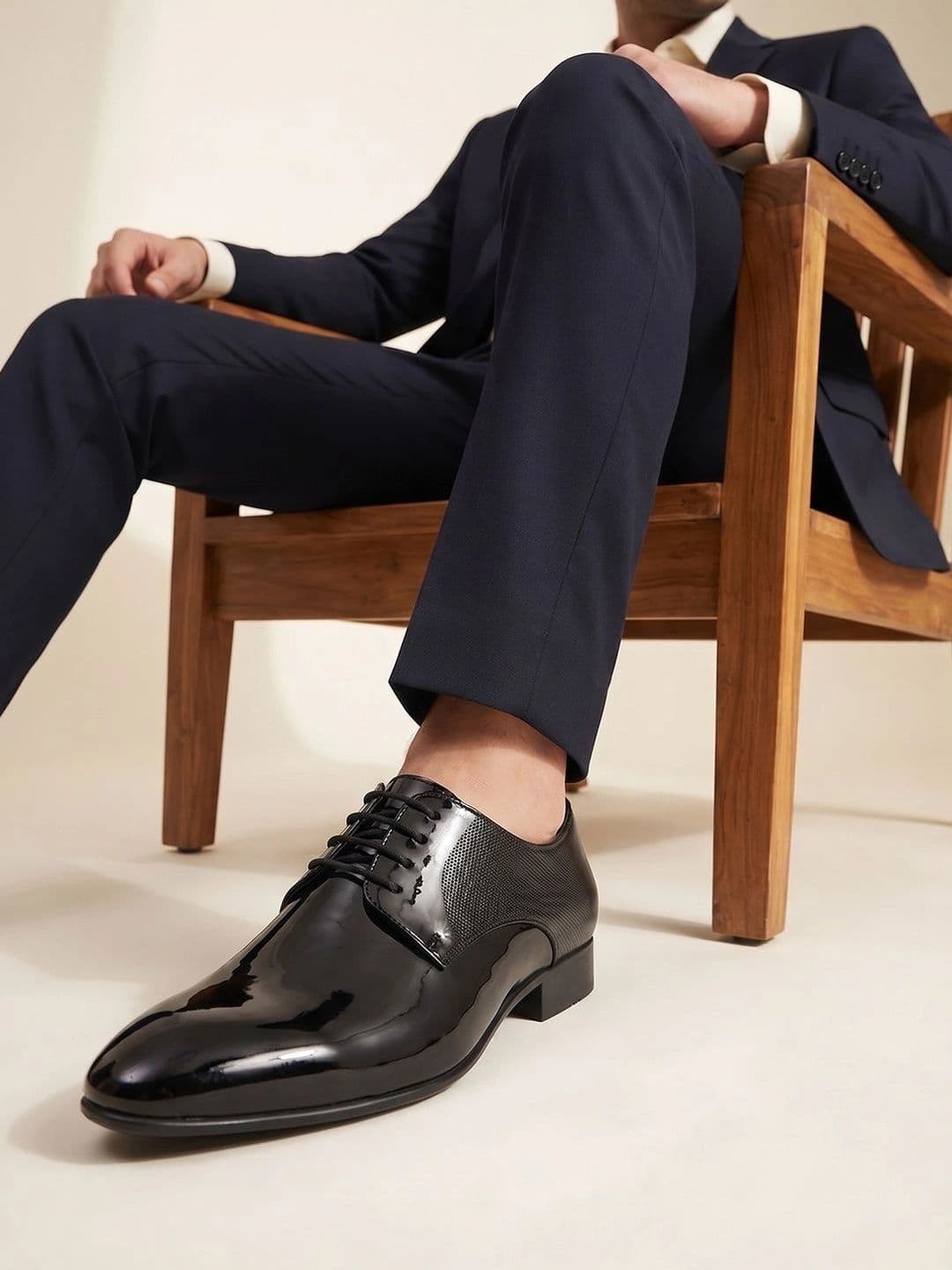 House of Pataudi Men Textured Formal Derbys thumbnail 5