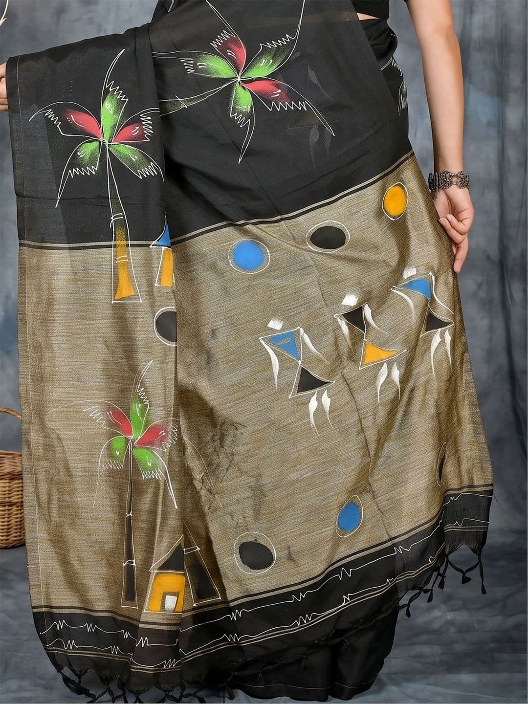 GitAsit Woven Design Sequinned Pure Cotton Handloom Taant Saree thumbnail 6