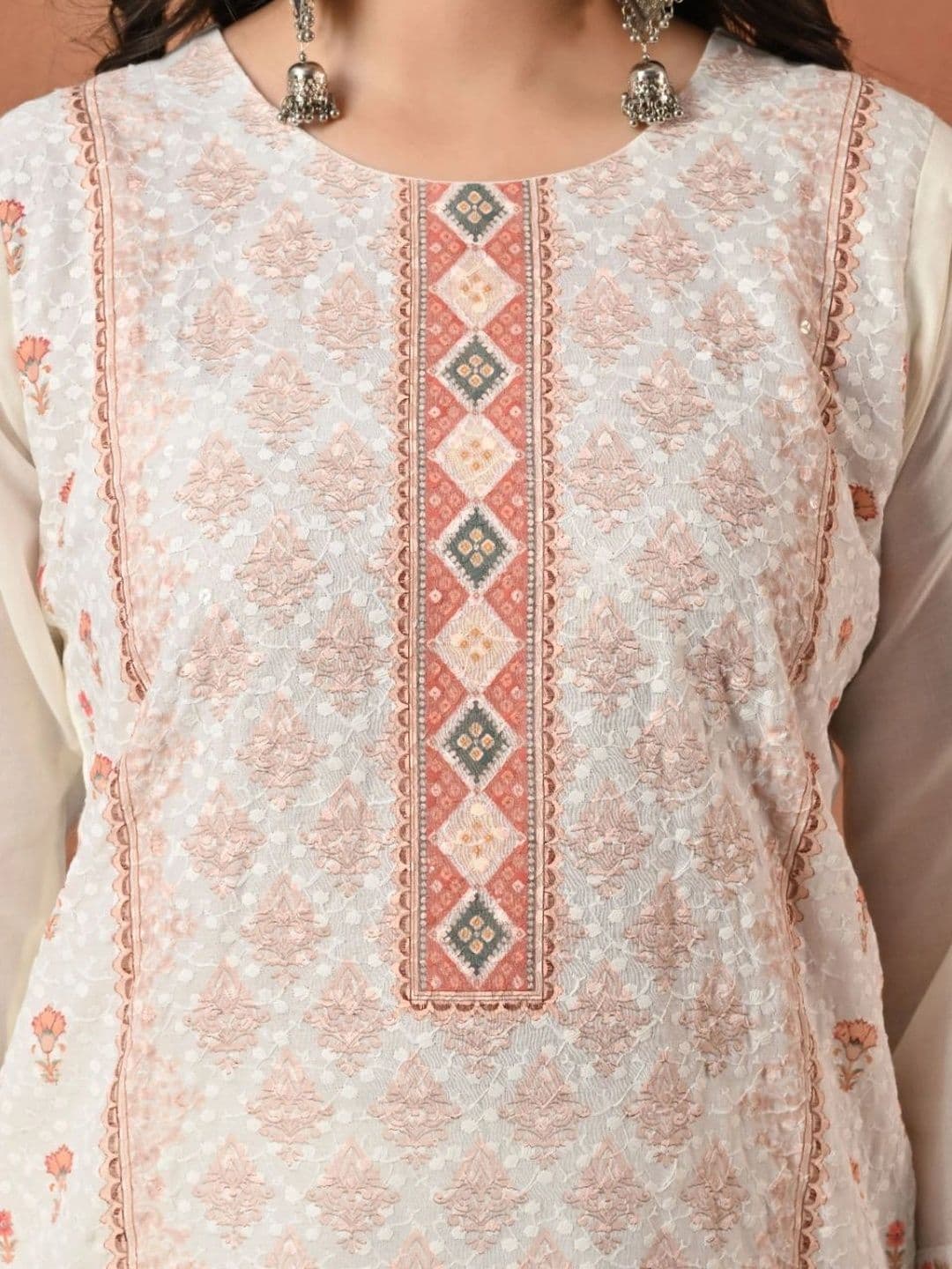 Encourage Women Ethnic Motifs Printed Regular Pure Cotton Kurta with Palazzos & With Dupatta thumbnail 2