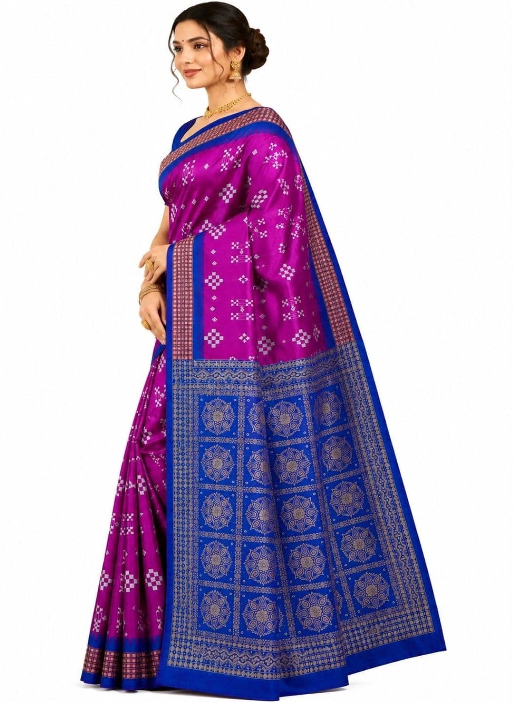 SHOPSILK Zari Art Silk Sambalpuri Saree thumbnail 2