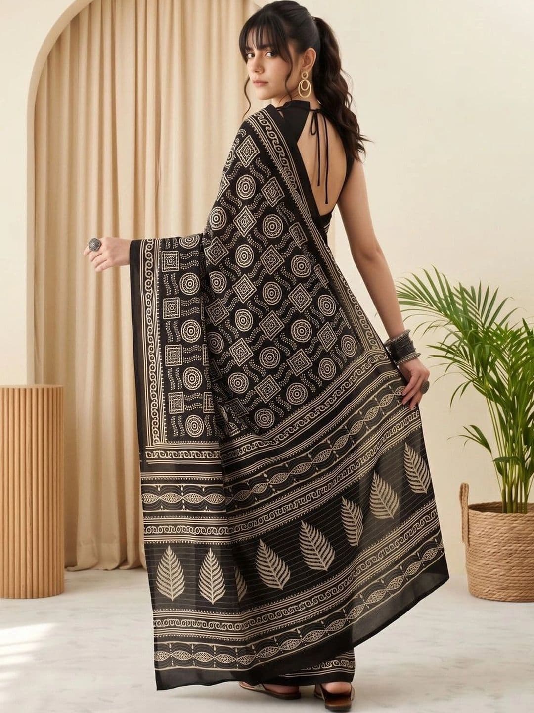 Saree mall Bagh Silk Blend Designer Dabu Sarees thumbnail 4