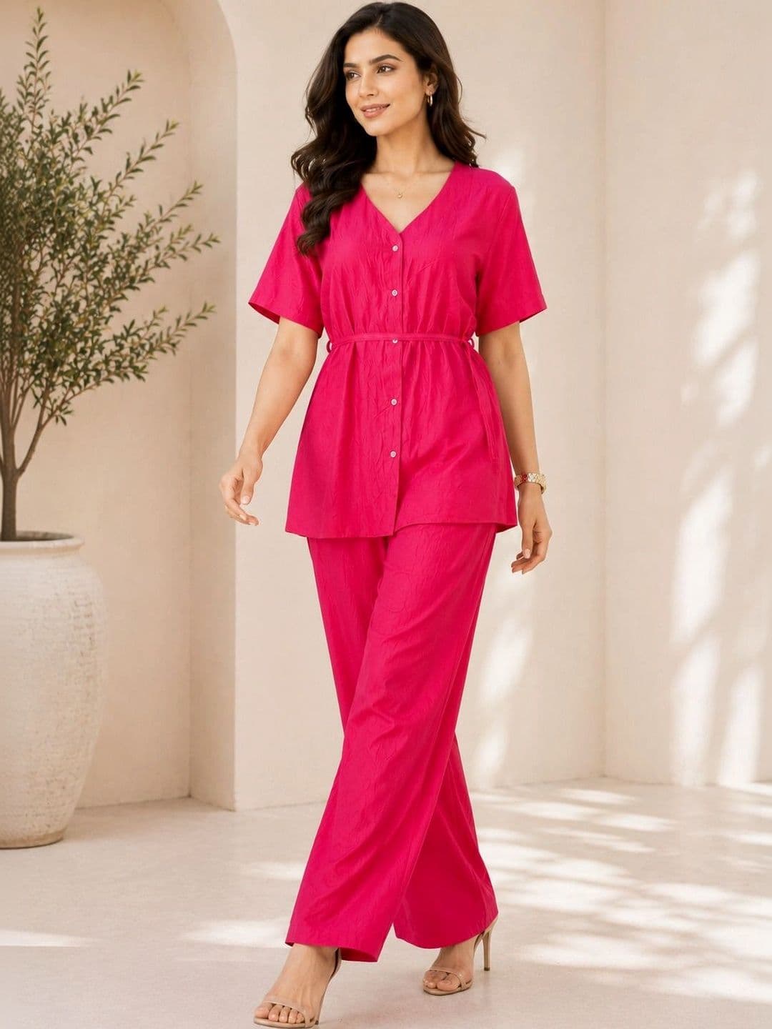RAJGRANTH Women Regular Kurta with Palazzos thumbnail 5