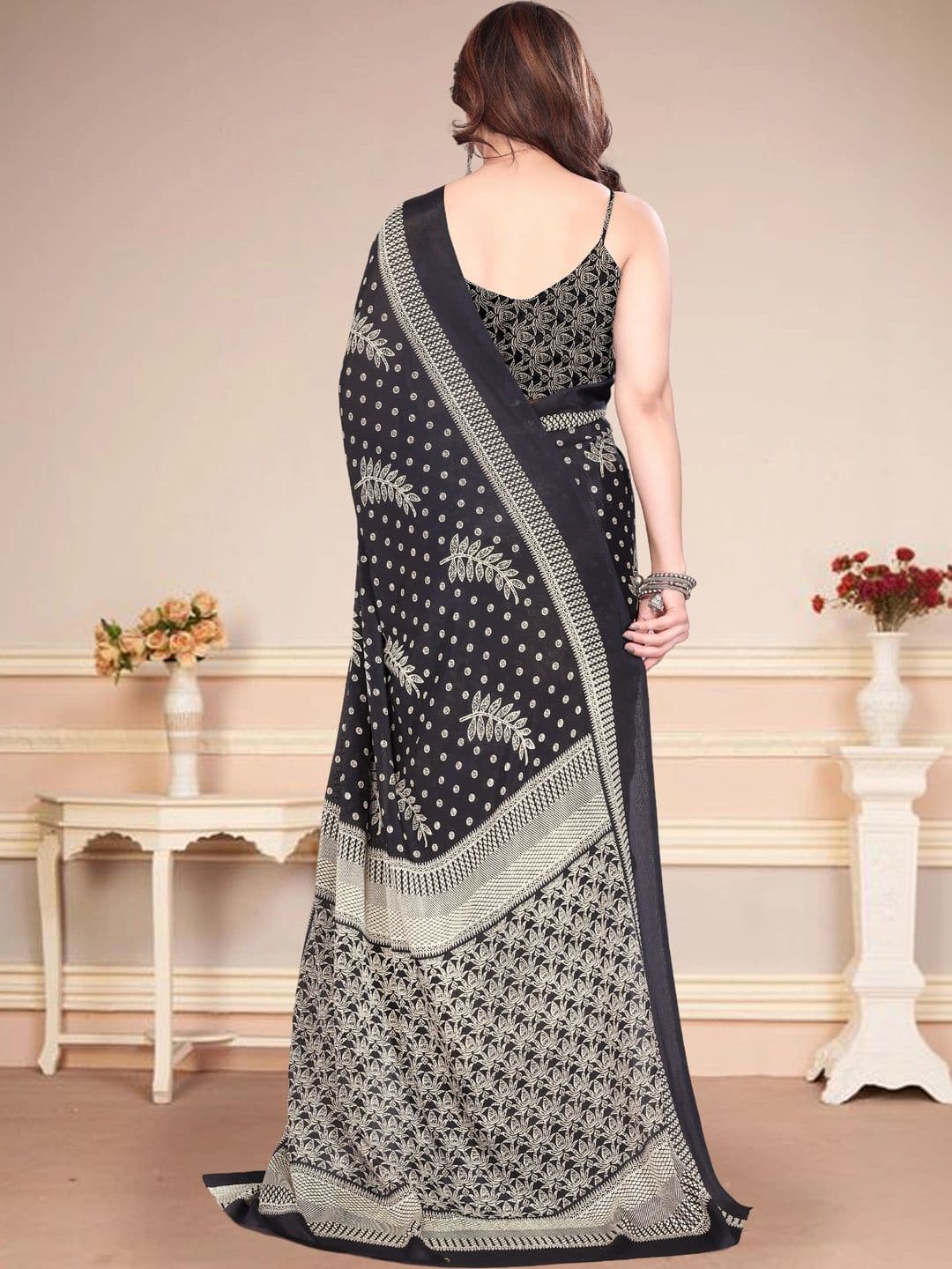 Owee Floral Pure Chiffon Designer Saree thumbnail 2
