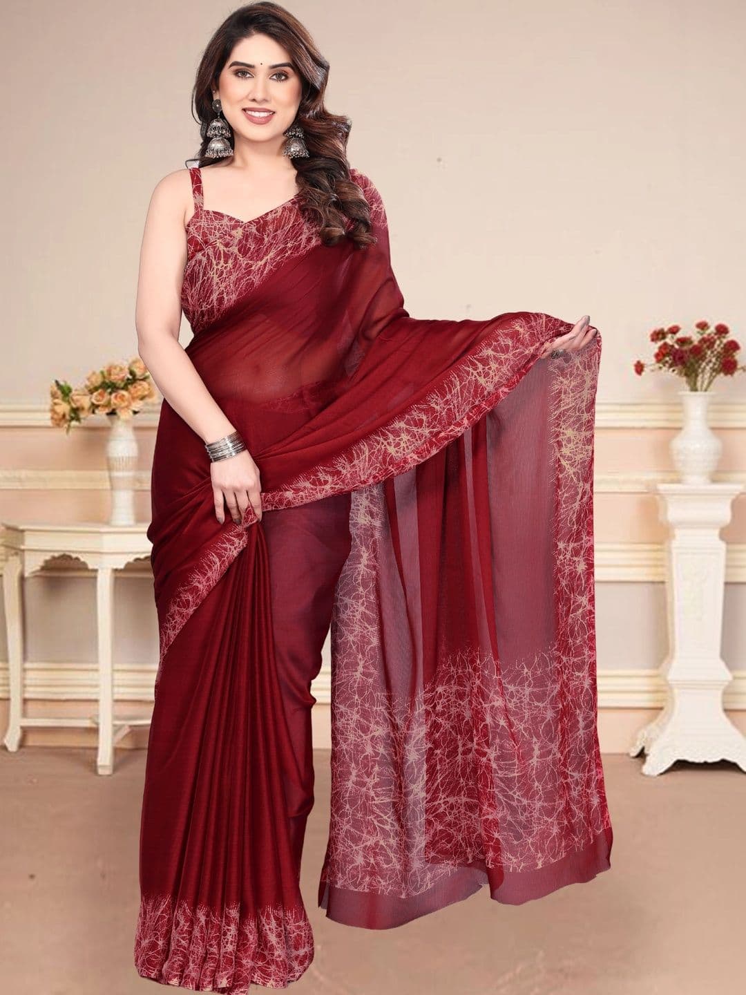 Owee Pure Chiffon Designer Saree thumbnail 2