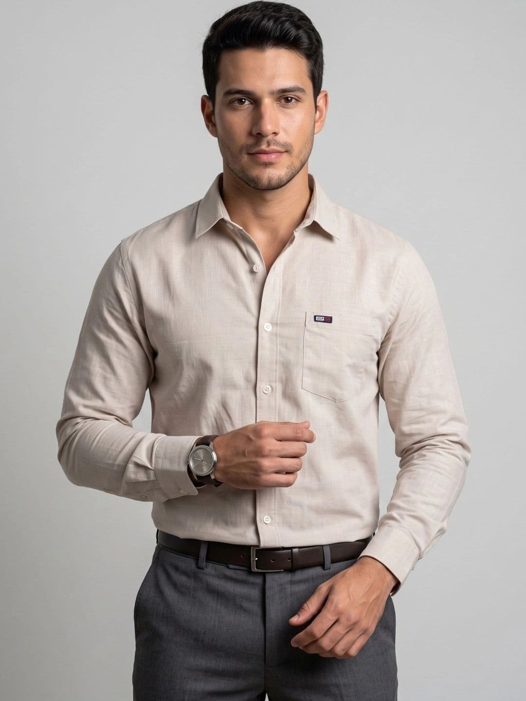U.S. PITCHERS Men Modern Slim Fit Formal Shirt thumbnail 2