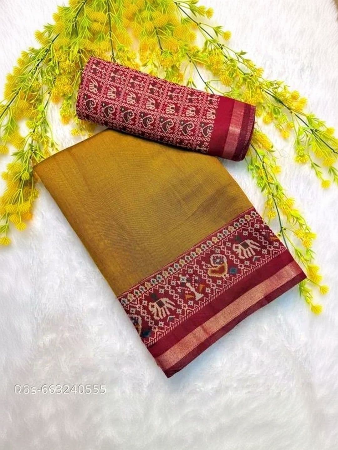 Owee Zari Silk Cotton Designer Maheshwari Saree thumbnail 2