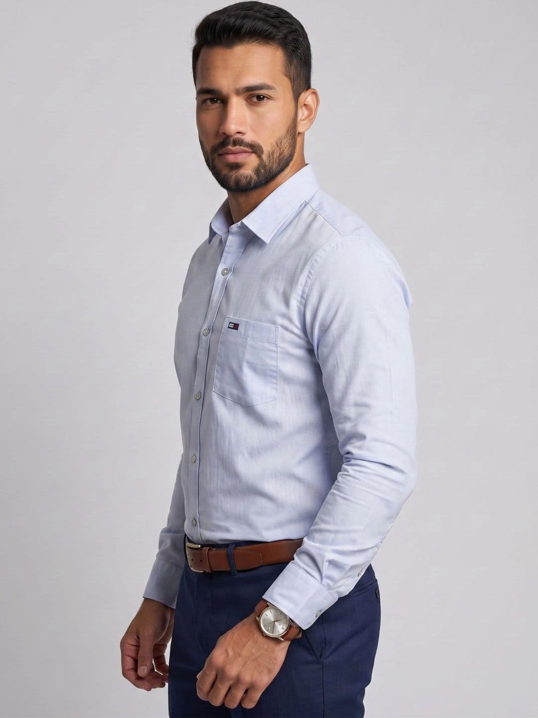 U.S. PITCHERS Men Modern Slim Fit Formal Shirt thumbnail 3