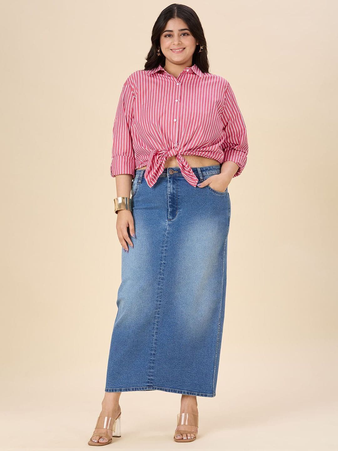 Turning Blue Women A-Line Maxi Skirt - view 1