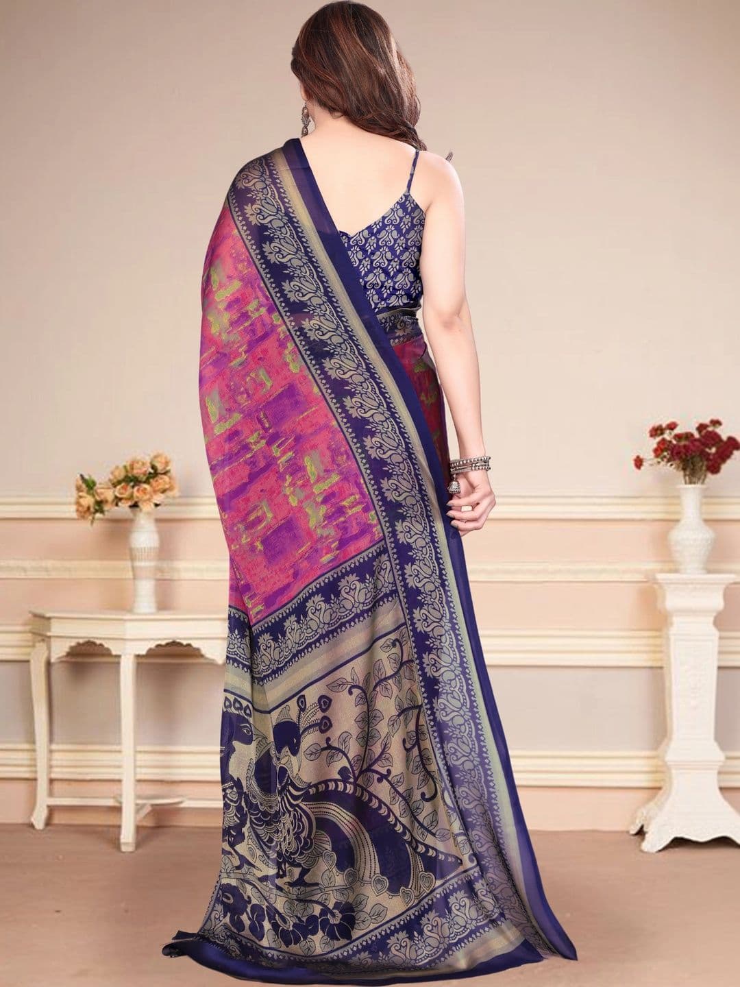 Owee Pure Chiffon Designer Saree thumbnail 2