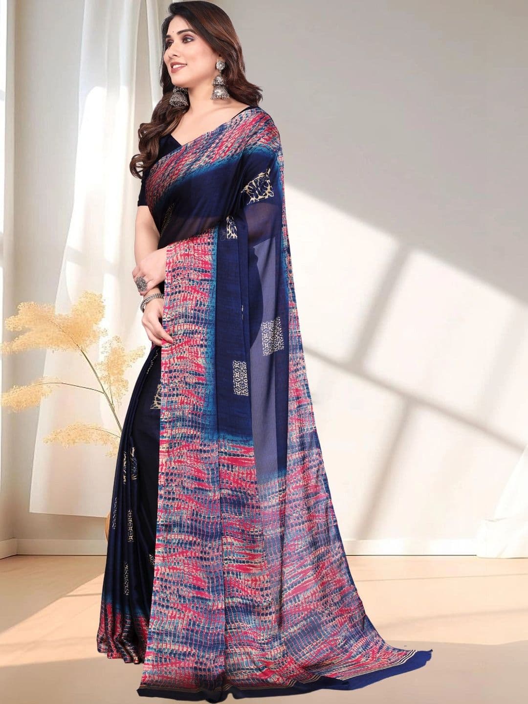 Owee Pure Chiffon Designer Saree thumbnail 3