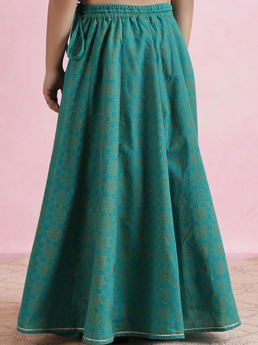 Fabindia Girls Printed Block Print Ready to Wear Lehenga & Blouse With Dupatta thumbnail 6