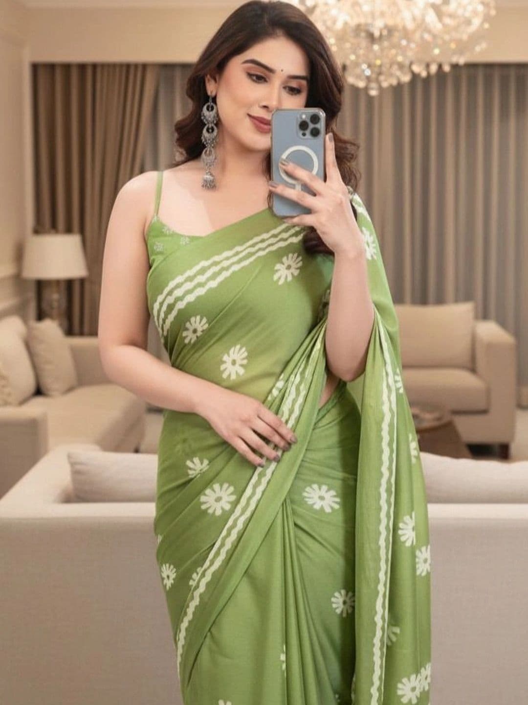 Owee Floral Pure Chiffon Designer Saree - view 1