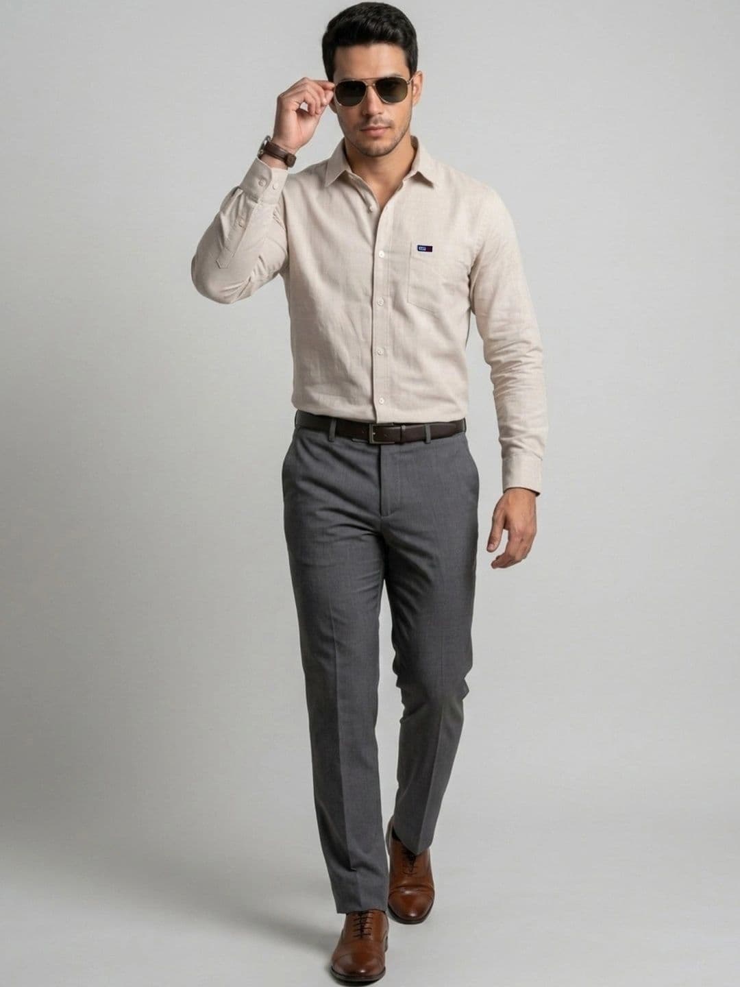 U.S. PITCHERS Men Modern Slim Fit Formal Shirt thumbnail 7