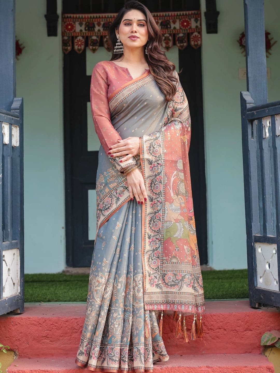 Suha Paisley Art Silk Saree thumbnail 6