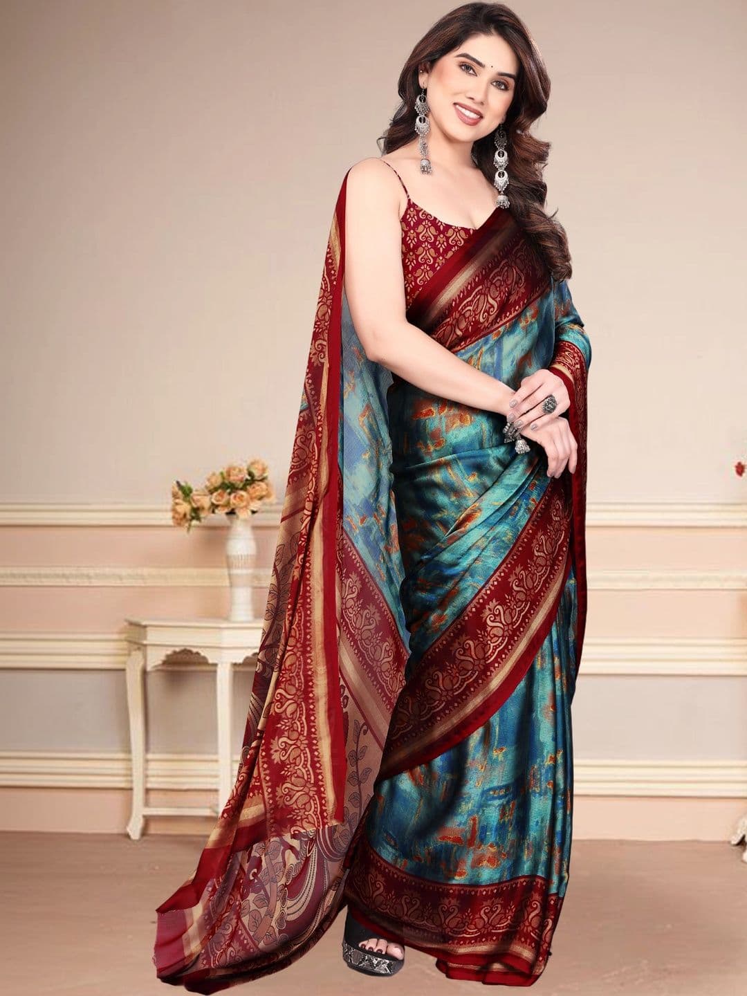 Owee Pure Chiffon Designer Saree thumbnail 2