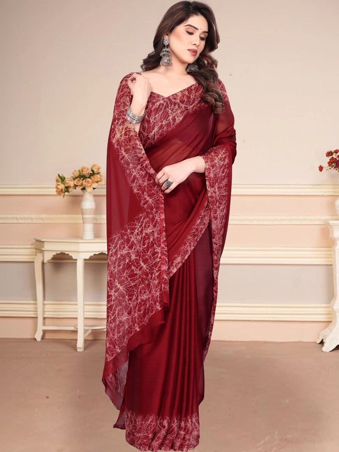 Owee Pure Chiffon Designer Saree - view 1