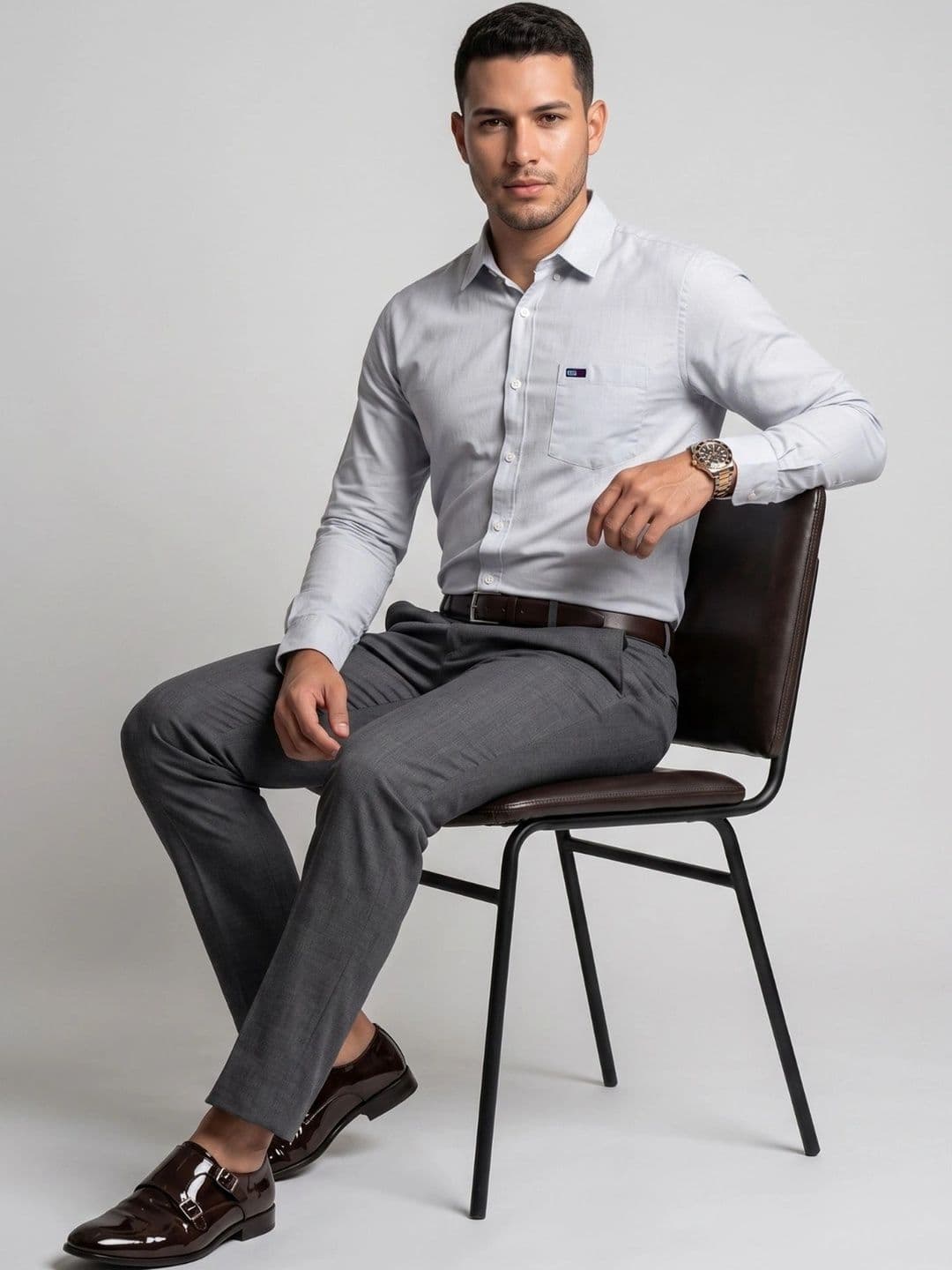U.S. PITCHERS Men Modern Slim Fit Semiformal Shirt thumbnail 7