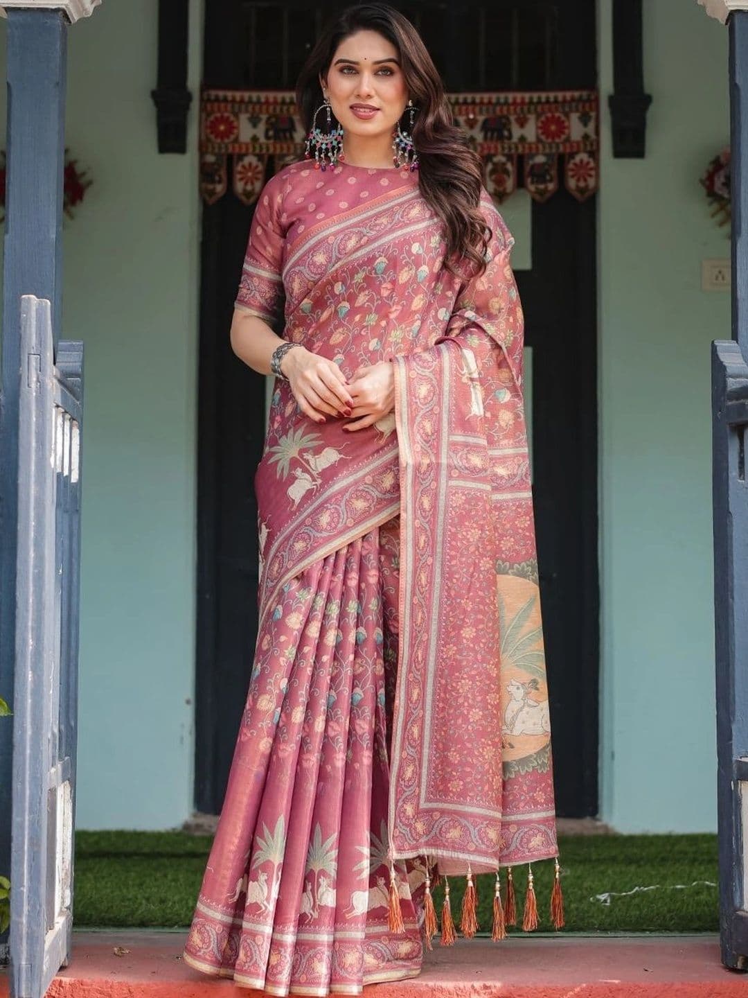 Suha Paisley Art Silk Saree - view 1