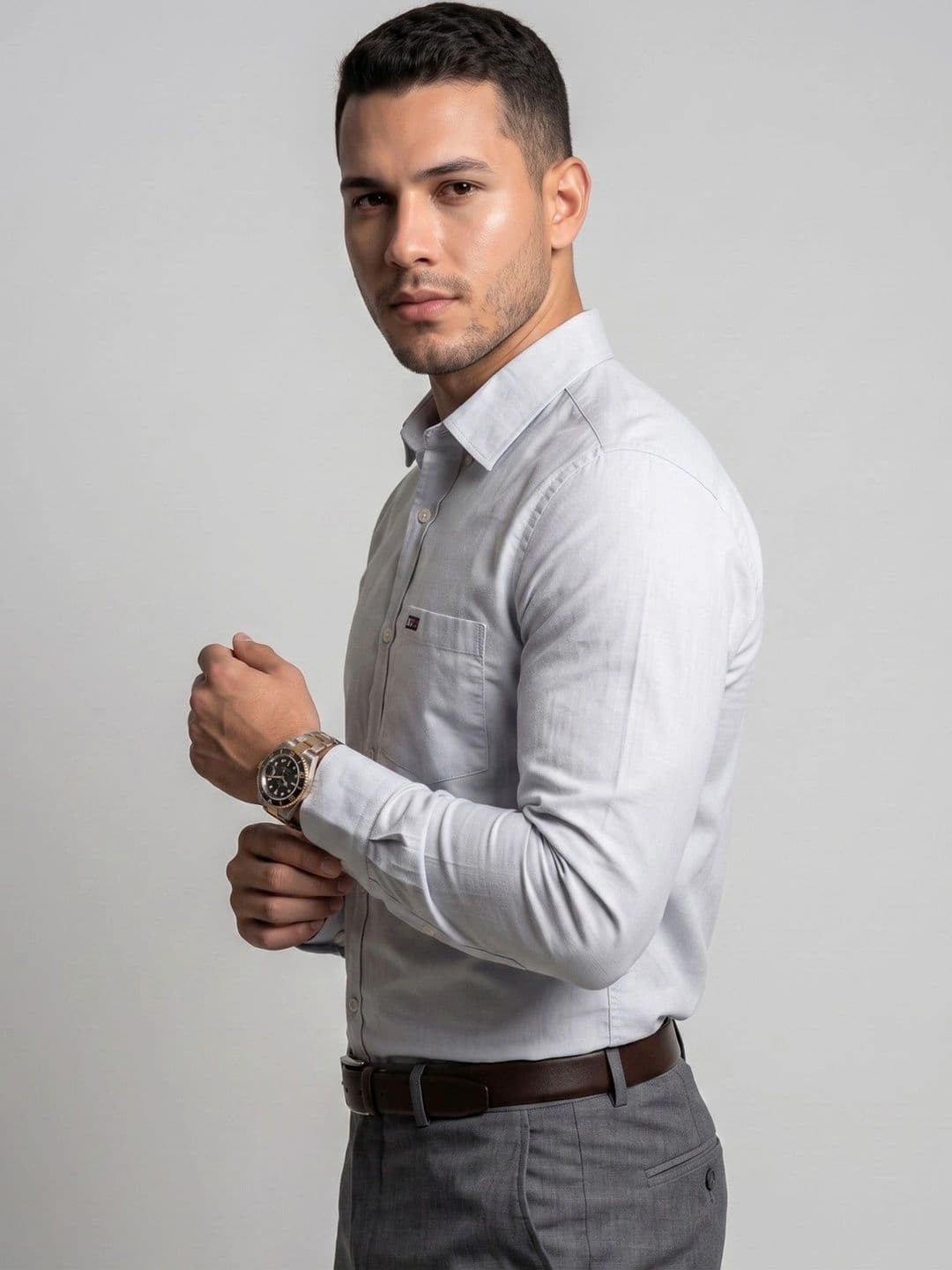 U.S. PITCHERS Men Modern Slim Fit Semiformal Shirt thumbnail 2