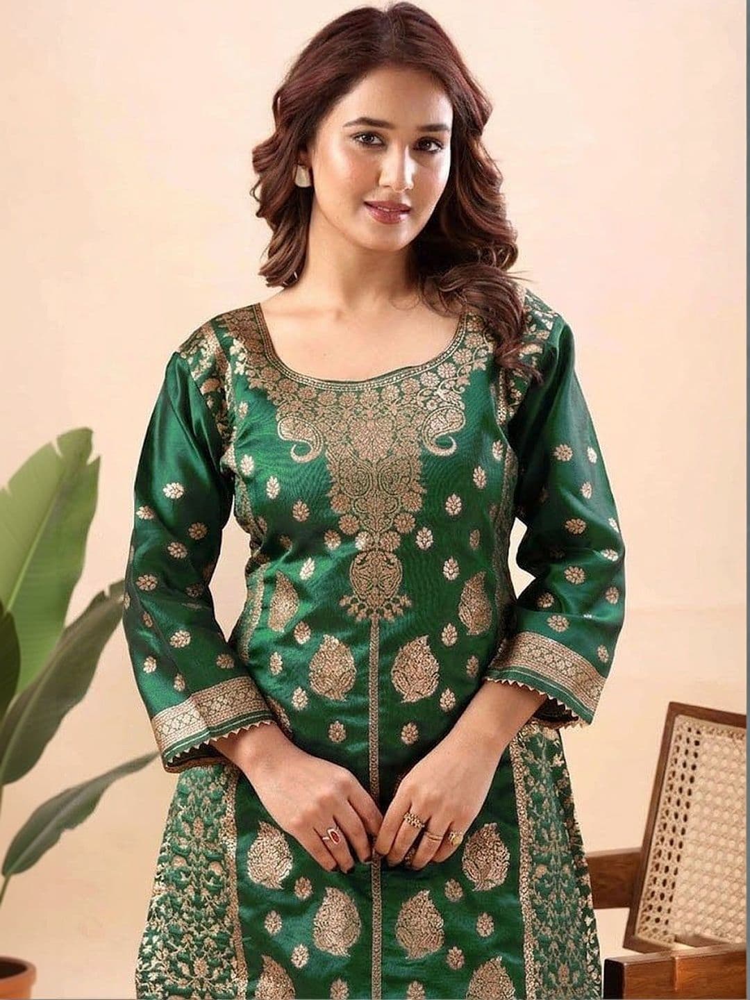 kantuba Art Silk Unstitched Dress Material thumbnail 6