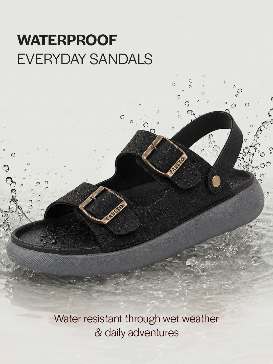 FAUSTO Men Slip-On Regular Comfort Sandals thumbnail 2
