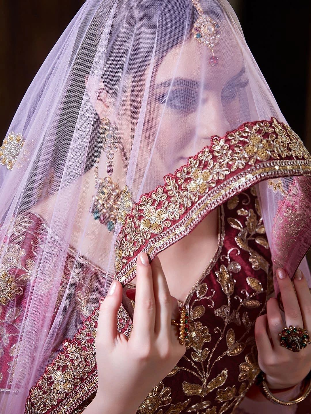 Zeel Clothing Embroidered Sequinned Semi-Stitched Lehenga & Unstitched Blouse With Dupatta thumbnail 7