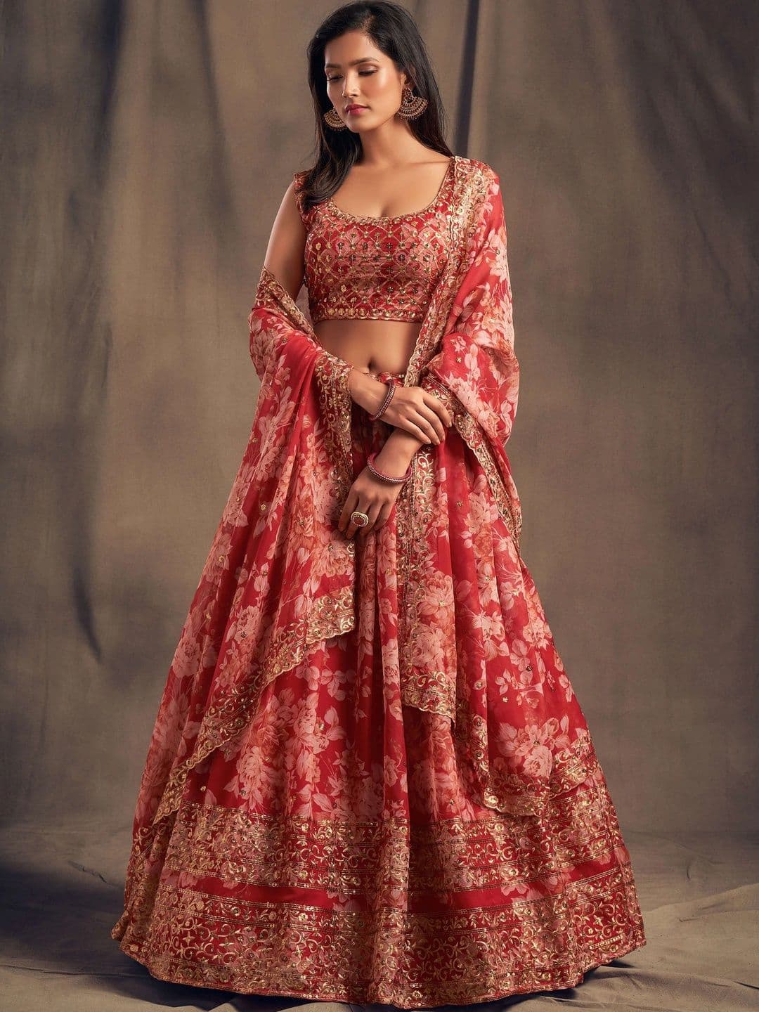 Zeel Clothing Embellished Sequinned Semi-Stitched Lehenga & Unstitched Blouse With Dupatta - view 1