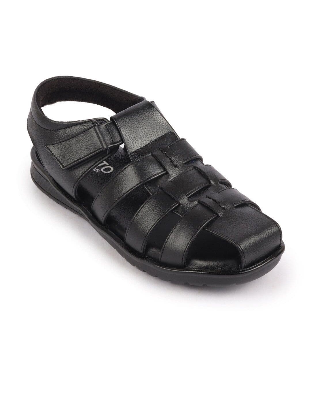 FAUSTO Men Textured Leather Fisherman Sandals thumbnail 2