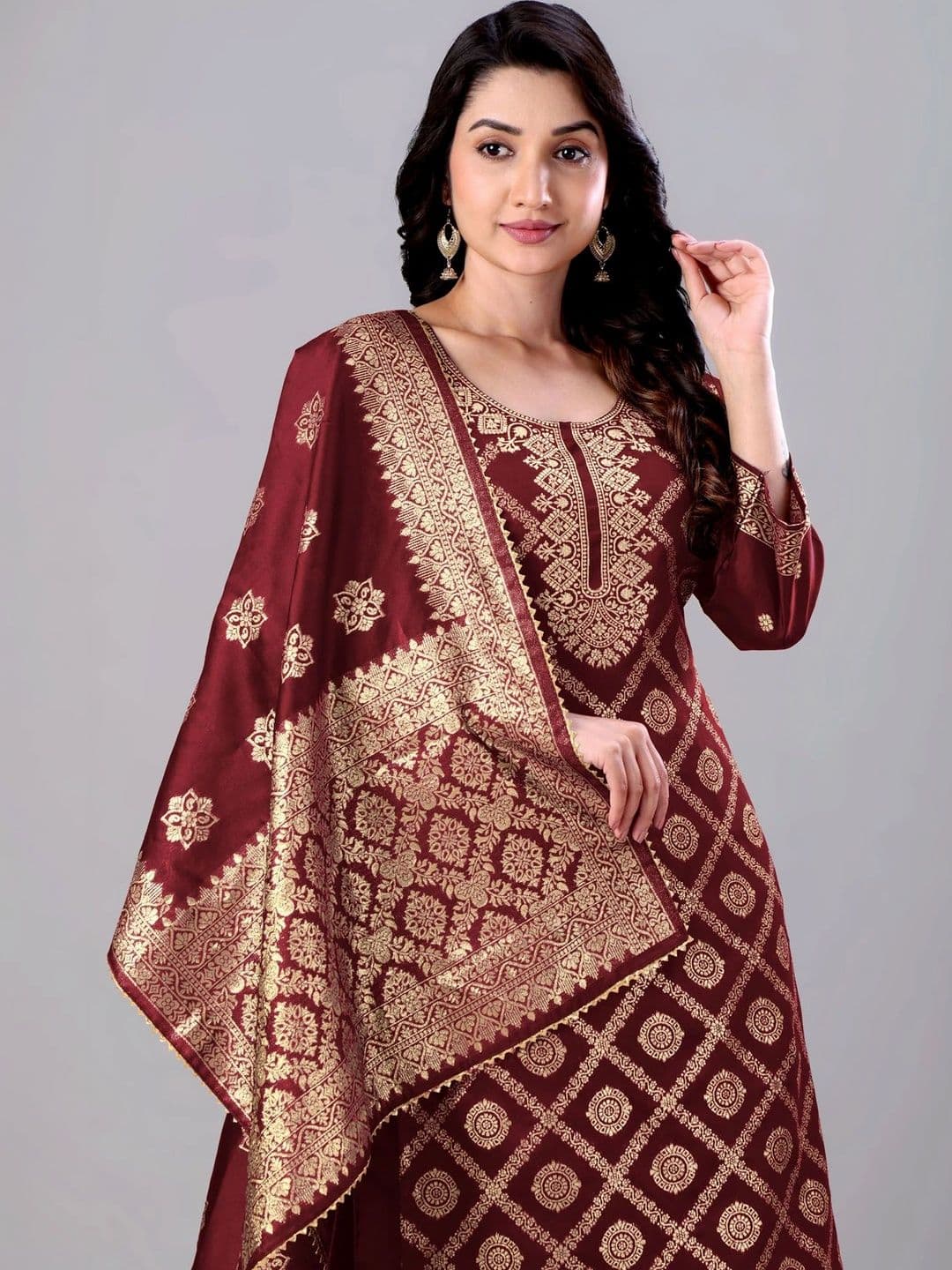 kantuba Art Silk Unstitched Dress Material thumbnail 5