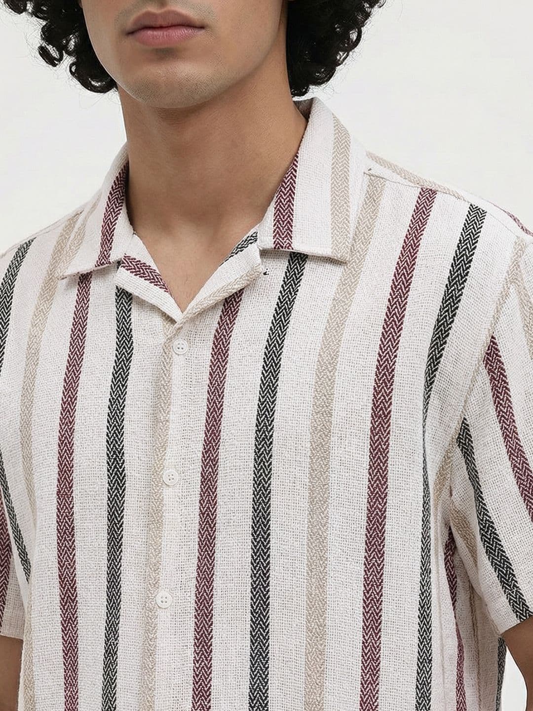 Roadster Life Co. Textured Weave Striped Shirt thumbnail 2