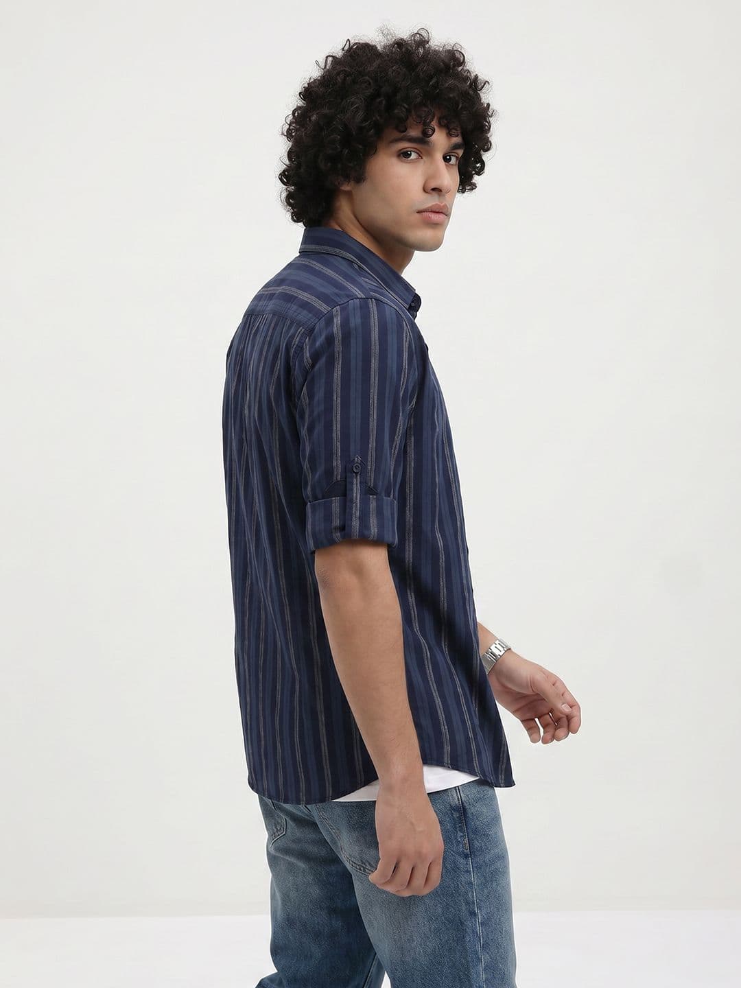 Roadster Life Co. Soft Touch Striped Casual Shirt thumbnail 2