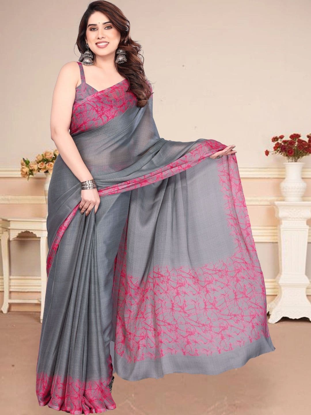 Owee Pure Chiffon Designer Saree - view 1