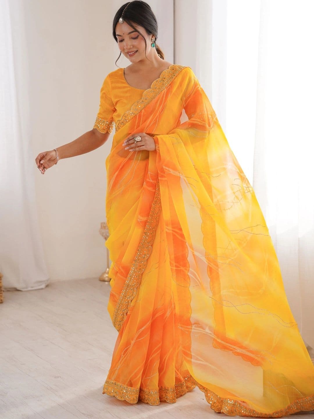 Mitera Leheriya Pure Georgette Saree - view 1