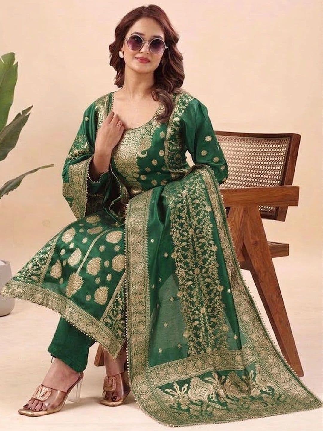 kantuba Art Silk Unstitched Dress Material - view 1