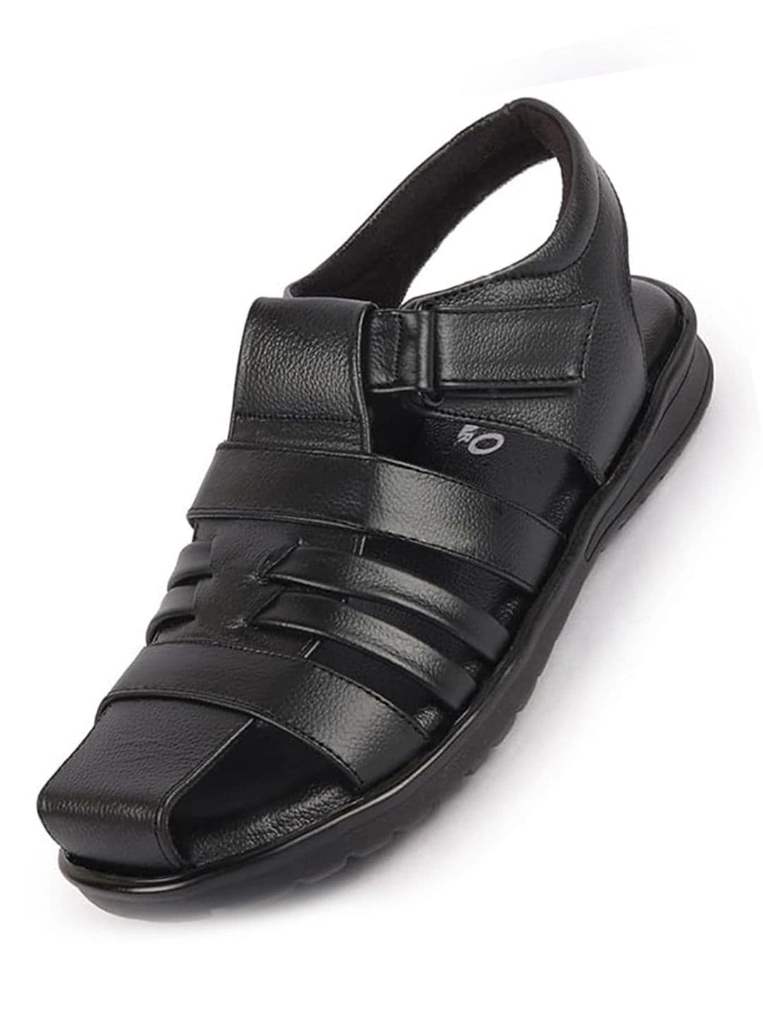 FAUSTO Men Textured Leather Fisherman Sandals - view 1